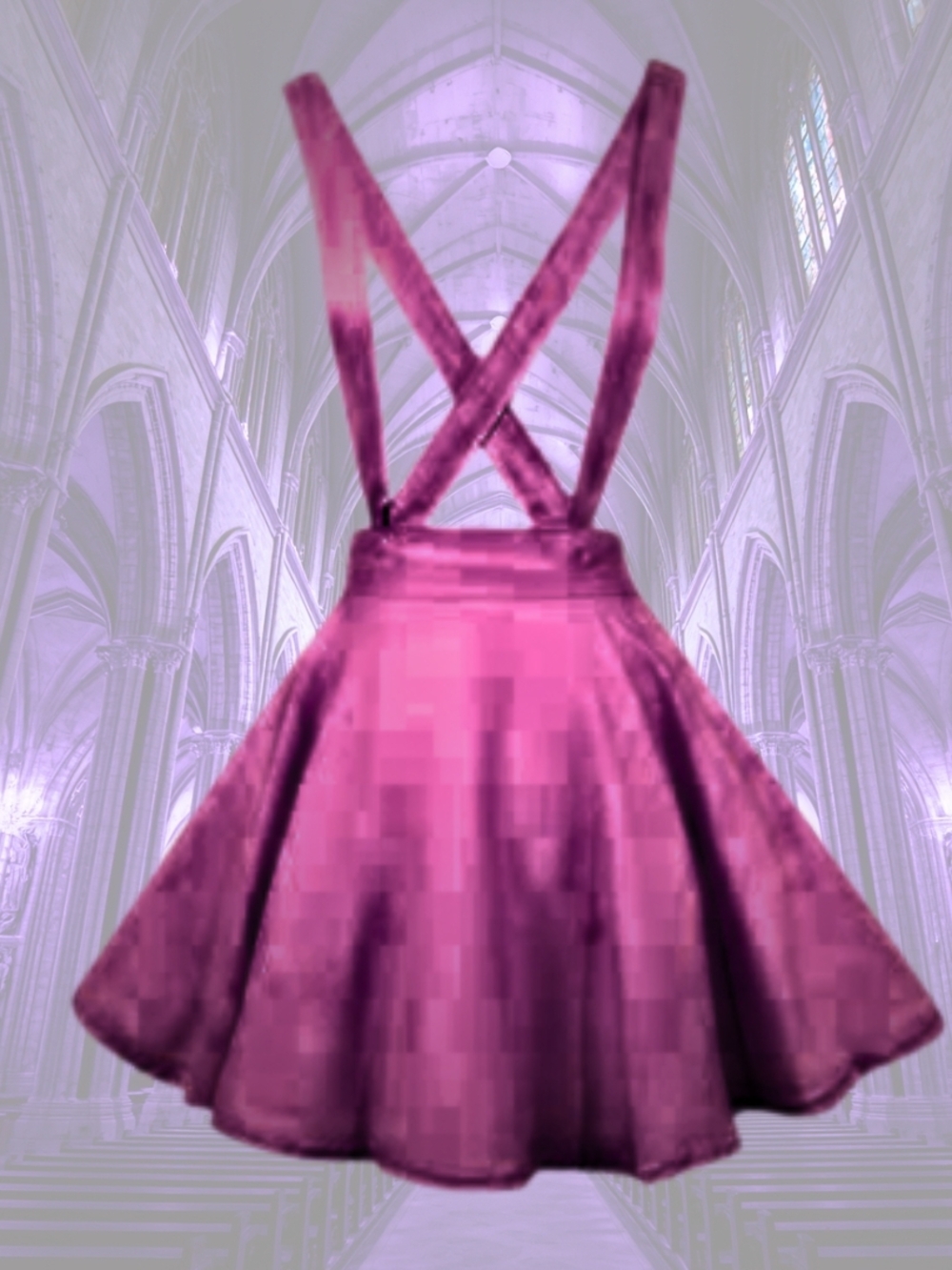Magenta Suspender Skirt NWT